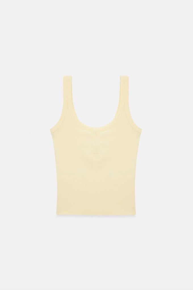 Geribbelde Crop Cami Blouse