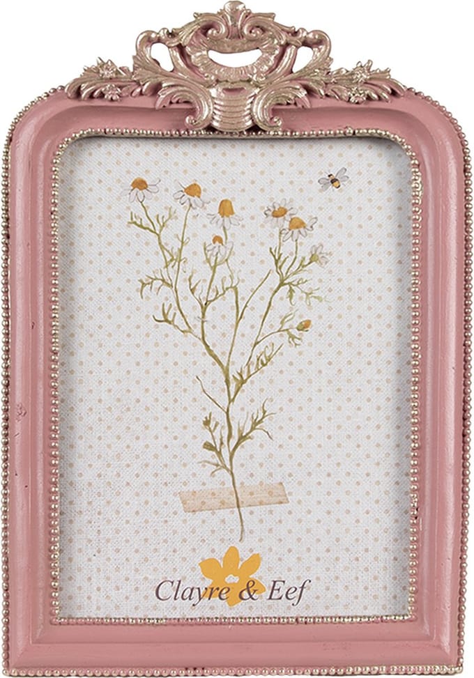 Clayre & Eef Fotolijst 10x15 cm Roze Polyresin