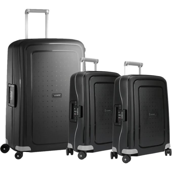Samsonite S'cure Spinner 75+55+55cm Black kofferset