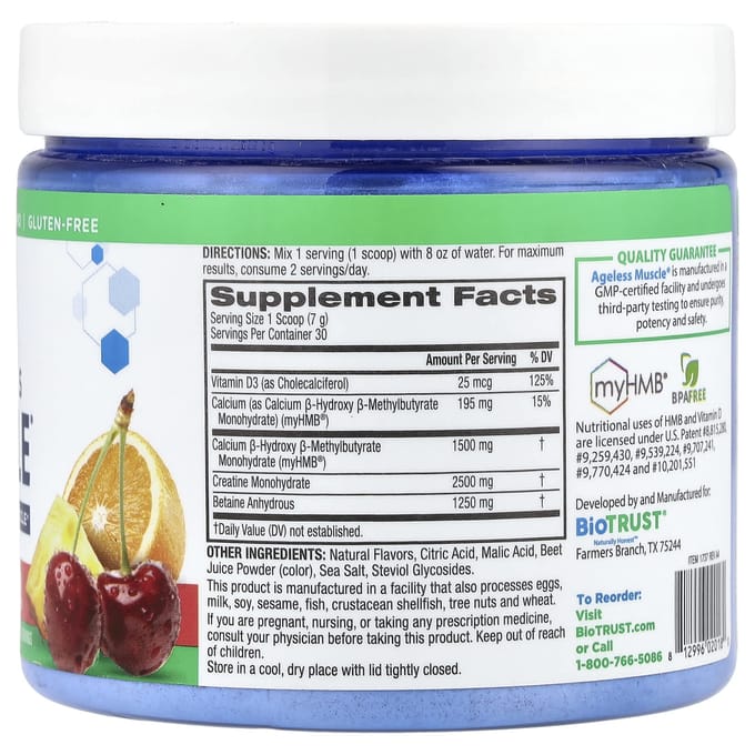 BioTRUST, Ageless Muscle®, Punch aux fruits, 7,4 oz (211 g)