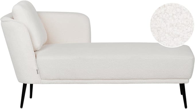 BELIANI ARTHEZE - Chaise longue - Gebroken wit - Linkszijdig - Bouclé