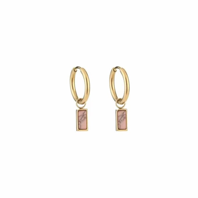 Bijoutheek Oorhangers baget Roze