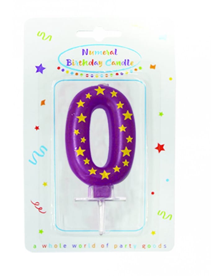 Vegaoo - Cijferkaars Sterren 6,3 x 4 cm voor Verjaardagstaart
