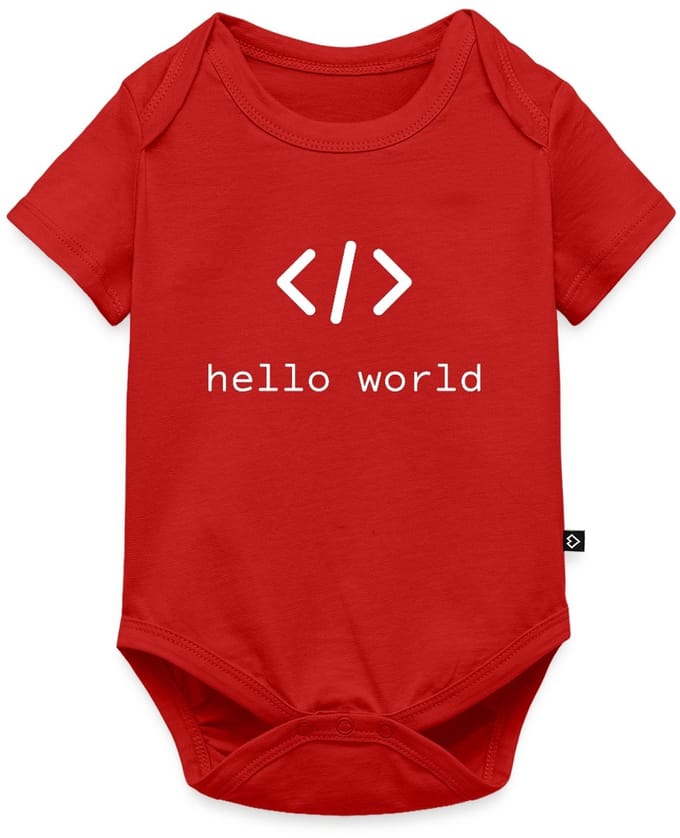 Hello World Programmeurs Baby Rompertje Met Korte Mouwen