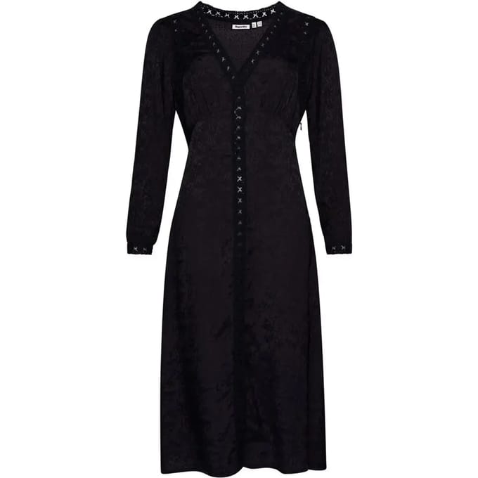 Superdry - Halflange jurk met kanten rand - Dames - Jurken