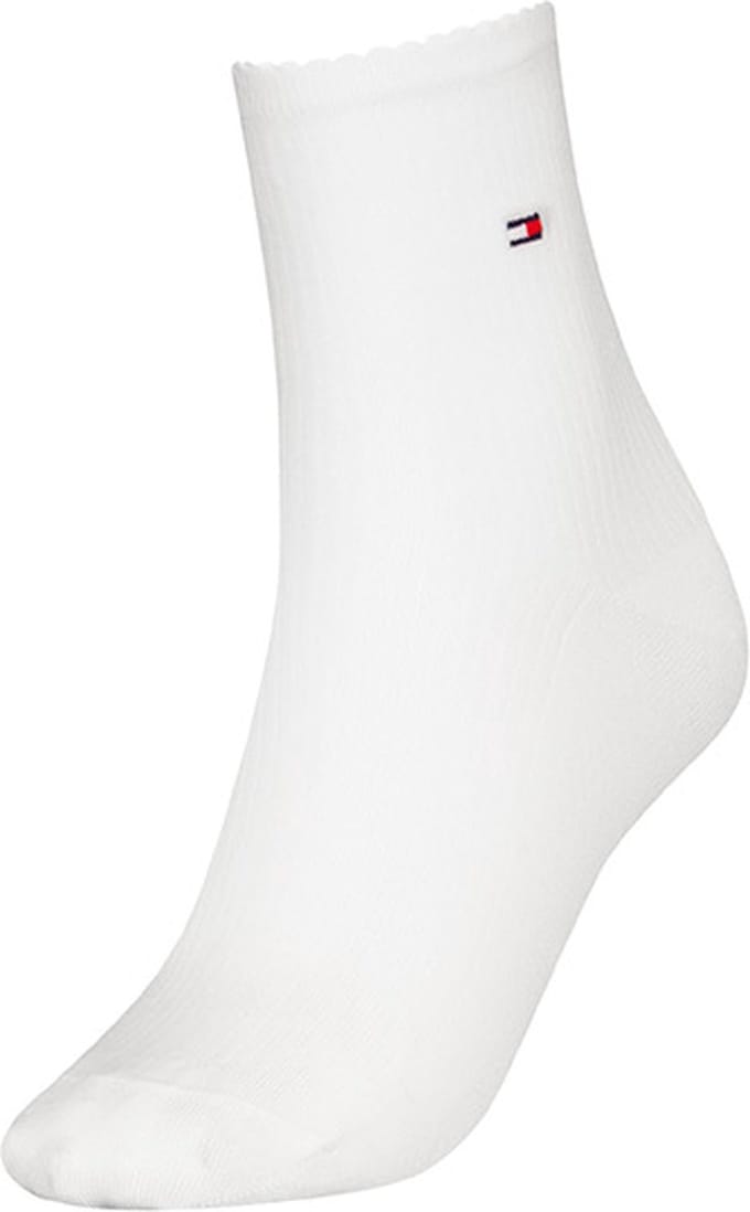 Tommy Hilfiger dames halfhoge sokken premium rib wit