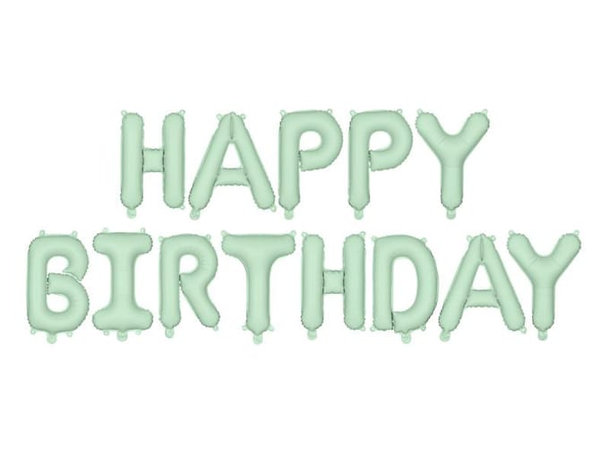Folieballon Happy Birthday groen
