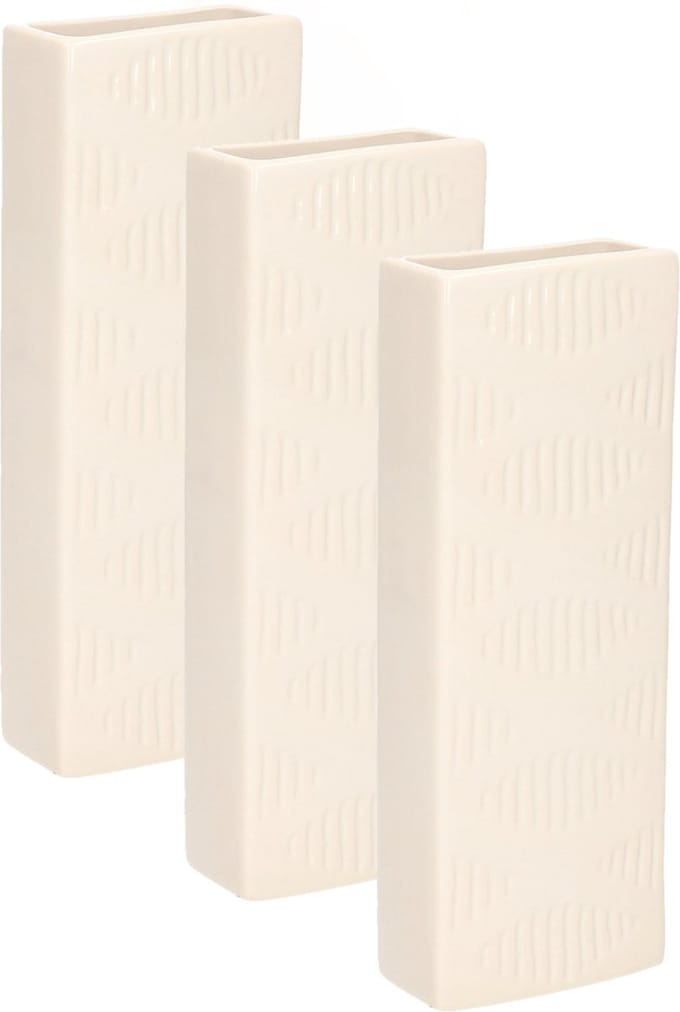 Gerimport Waterverdamper - 6x - creme wit - keramiek - 400 ml - radiatorbak luchtbevochtiger - 7 x 18,5 cm