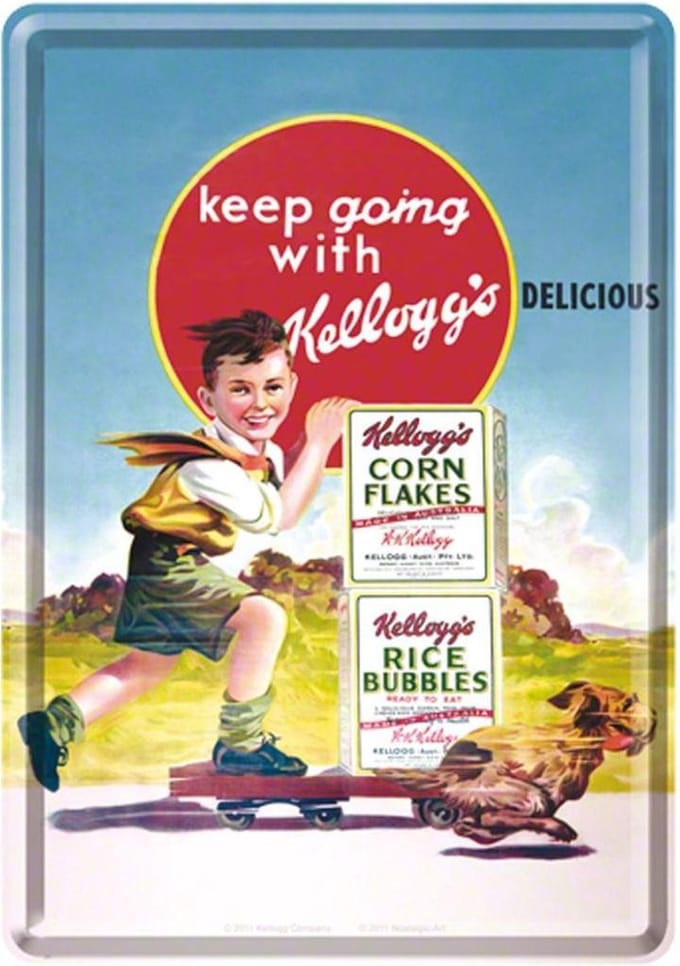 Keep Going With Kellogg's Metalen Postkaart