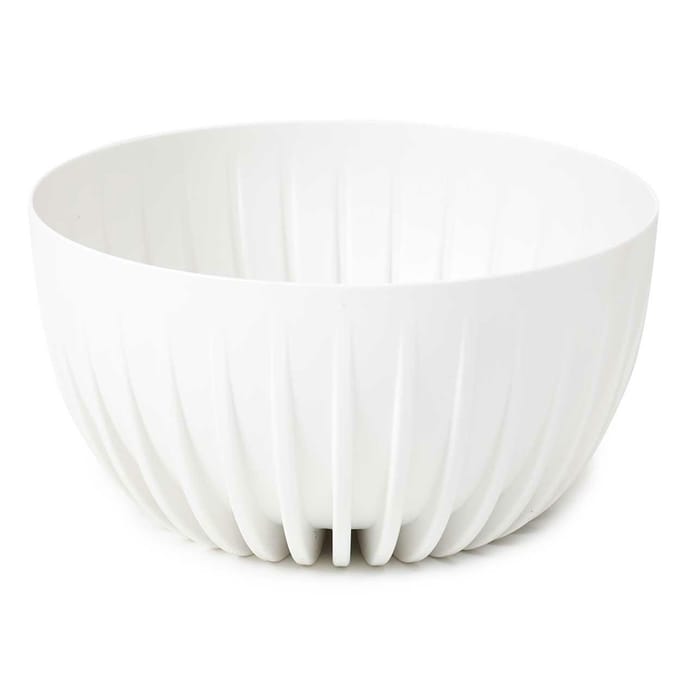 HowHomely Stripped Eco - Bloempot - Recycleren - Wit - Weerbestendig