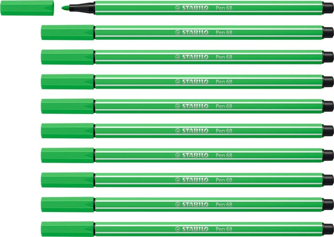 STABLIO Pen 68 - premium Viltstift - Loofgroen - Doos 10 stuks