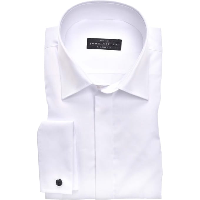 John Miller Tailored Fit Lange Mouw Overhemden Wit 5335588-910