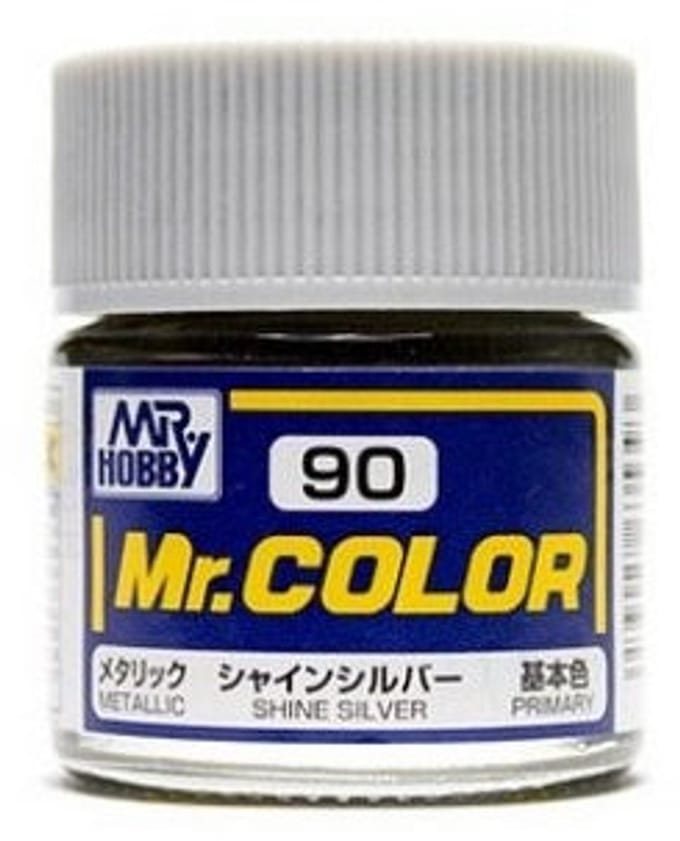 Gunze Mr. Hobby C-090 - Mr. Color 10 ml Shine Silver - Lacquer Modelbouwverf