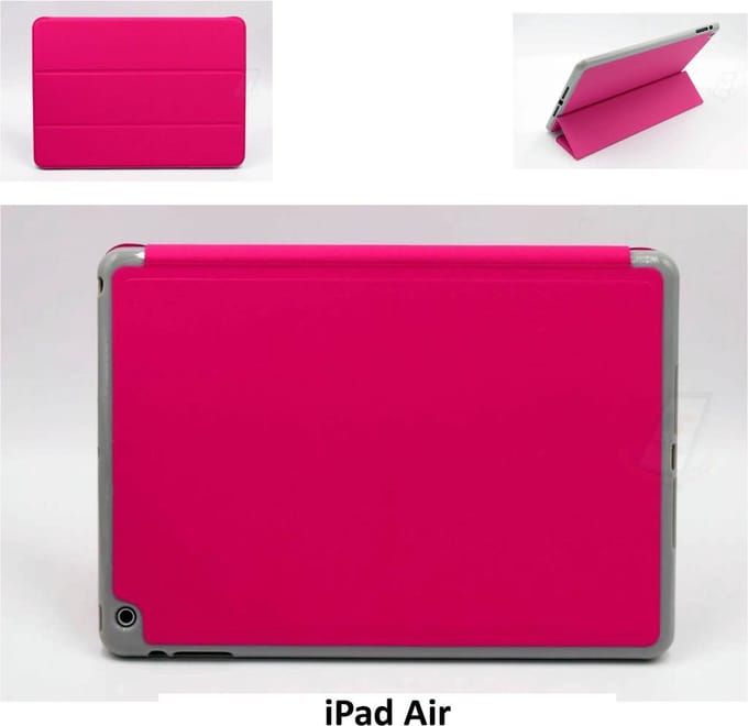 Apple iPad Air Hot Pink Smart Case - Book Case Tablethoes