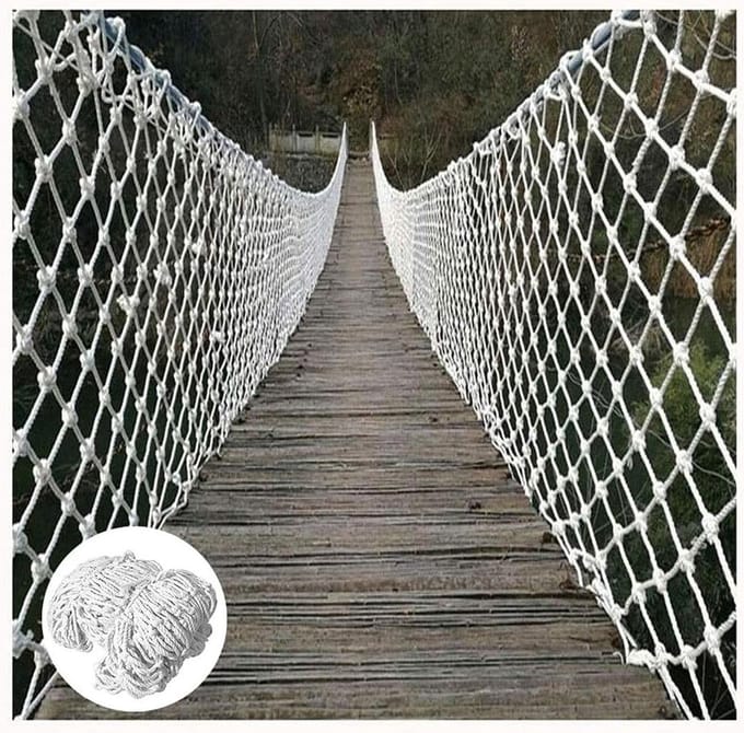 Veiligheidsnet Constructie - Valbeveiliging Net - Bouwplaats Beveiligen - Professioneel Geweven Nylon - 1X8M - Wit