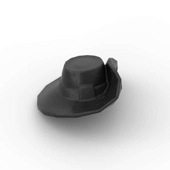 MOC 10 STUKS 93554 Western Cowboy Hoed Bouwsteen Componenten Kit Gekrulde Rand Helm Bakstenen Assembleren DOE-HET- black