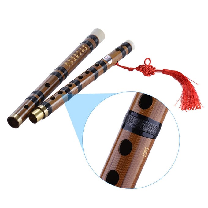 Handgemaakte bittere bamboefluit/Dizi traditionele Chinese muzikale houtblaasinstrumenten white