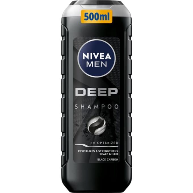 NIVEA MEN DEEP Shampoo Purifiant pour Hommes au Charbon Noir 500ml