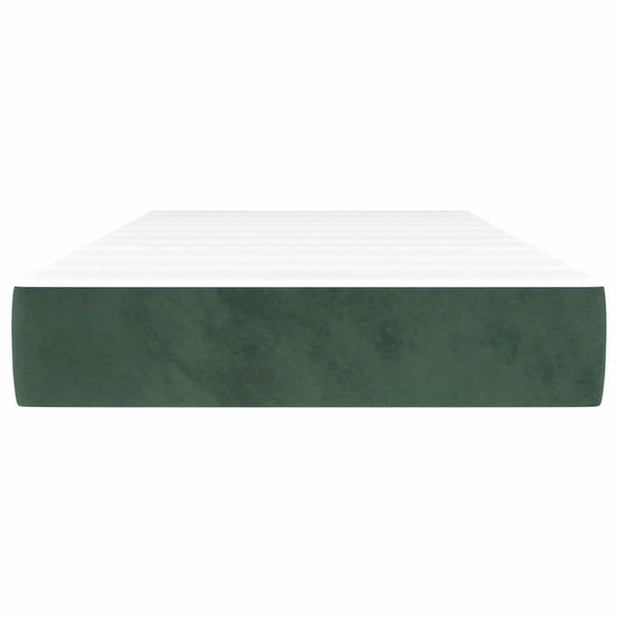 vidaXL - Pocketveringmatras - medium - 80x220x20 - cm - fluweel - donkergroen