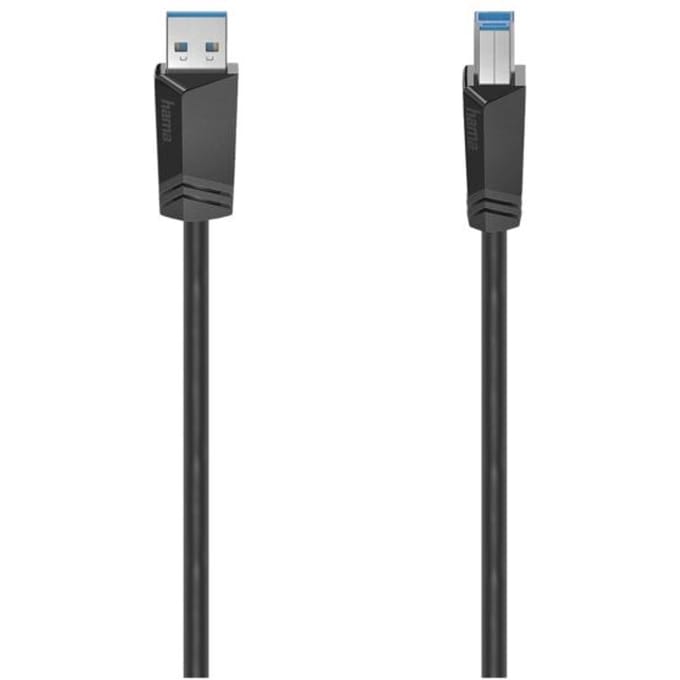 Hama USB-kabel USB 3.2 Gen1 USB-A stekker, USB-B stekker 1.50 m Zwart Afgeschermd (dubbel) 00200625