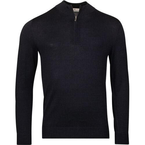 Thomas Maine Trui Half Zip Single Knit Uni Color Navy / male