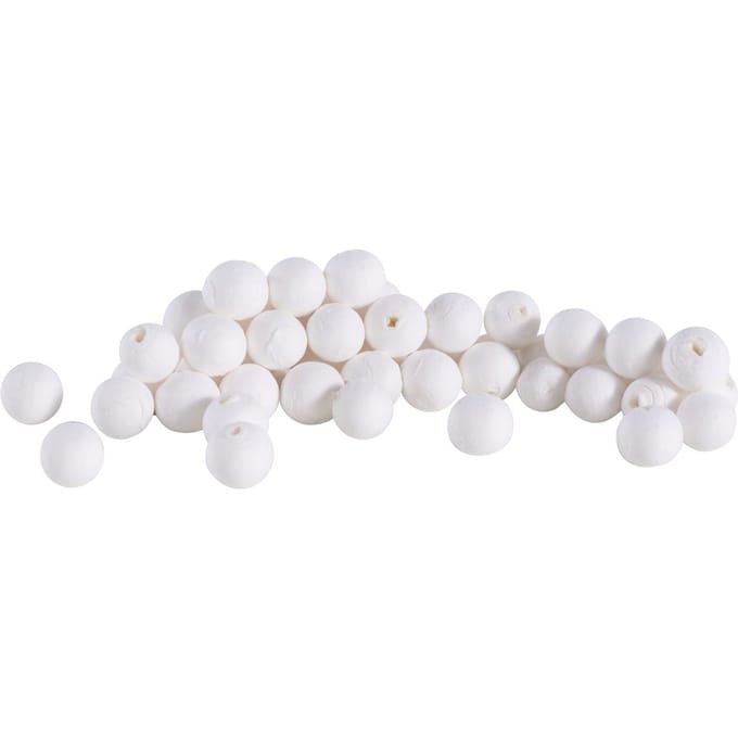 Katoenen wol ballen "Wit", 10 mm, 50 stuks