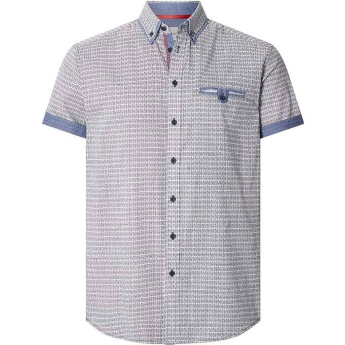 Babista herren Overhemd Met Korte Mouwen - 47/48 - blauw - Plus Size