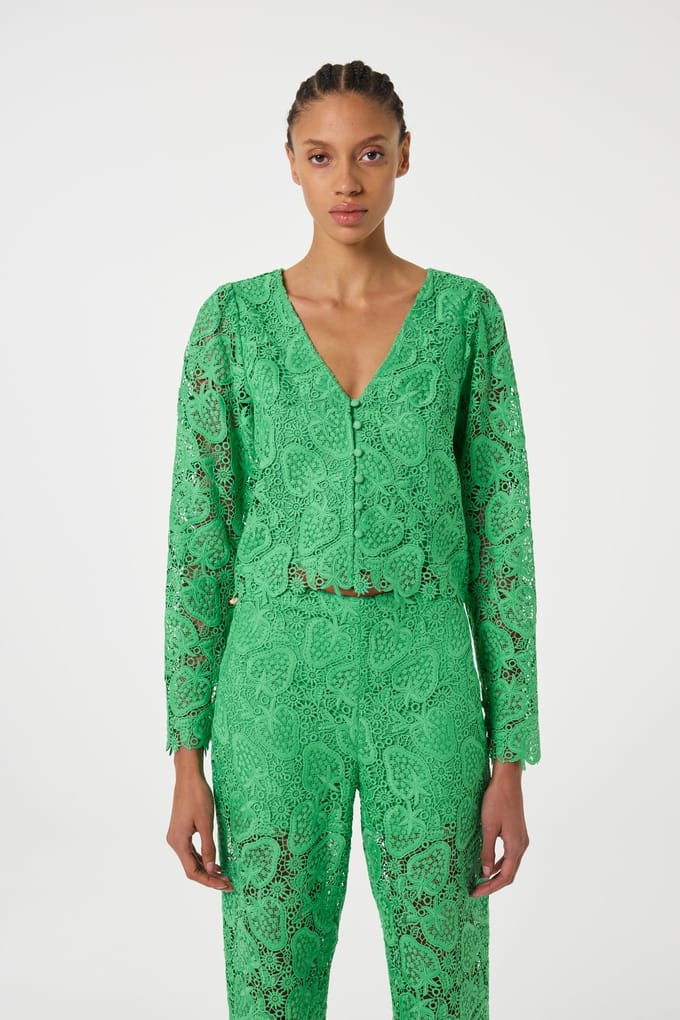 Fabienne Chapot Sardou Top Green Apple Maat: 38 | Longsleeves Outlet | Dames | Groen