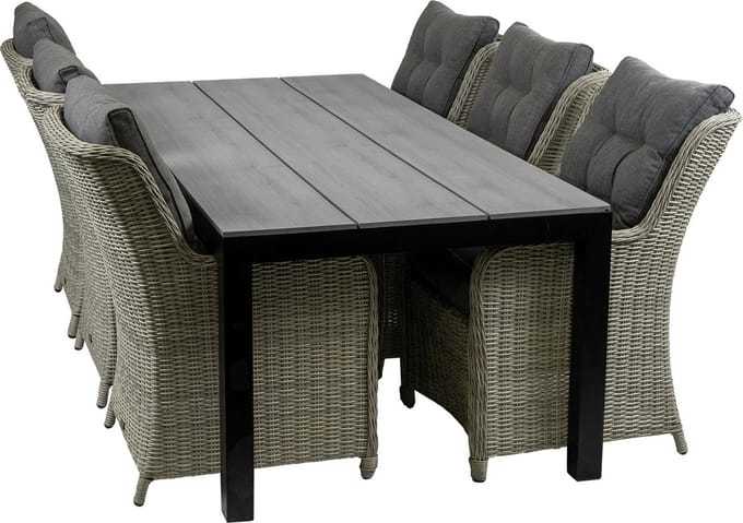 Tuinset Dublin/Cyprus | Rechthoekig 225 cm | Wicker & polywood