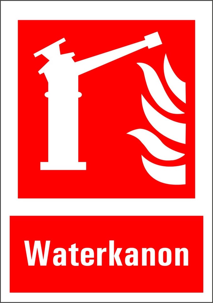 Waterkanon sticker met tekst 210 x 297 mm