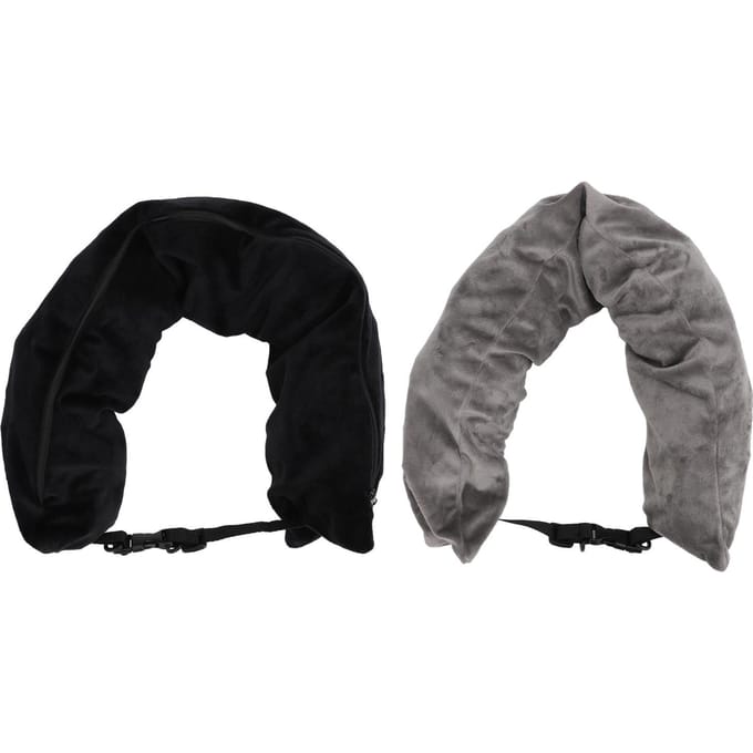 2 STUKS Vulbare Reiskussens met Touw U-vormige Neksteun Rust Draagbaar Kleding Bagage Opberg gray