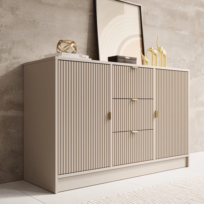 Meubella - Dressoir Tavares - Beige - 118 cm