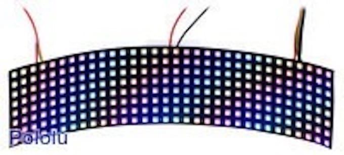 Addressable RGB 8x32-LED Flexible Panel, 5V, 10mm Grid Pololu 2534