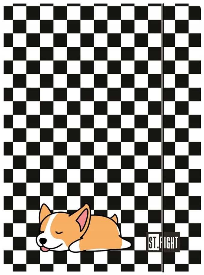 ST.RIGHT Sleepy Corgi Map A4 300g/m² met Elastiek - Kinderen