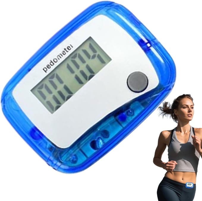 Stappenteller - Activiteitstracker - Dagelijkse Beweging - LCD Scherm - 4.8x3.6x2 cm - Blauw