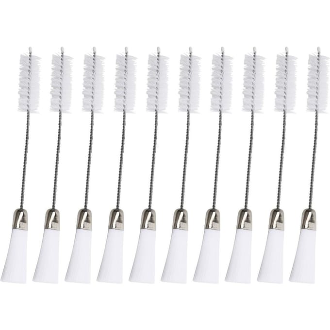 Lot de 10 brosses de nettoyage multifonctions à double extrémité pour machine à coudre et ordinateur white