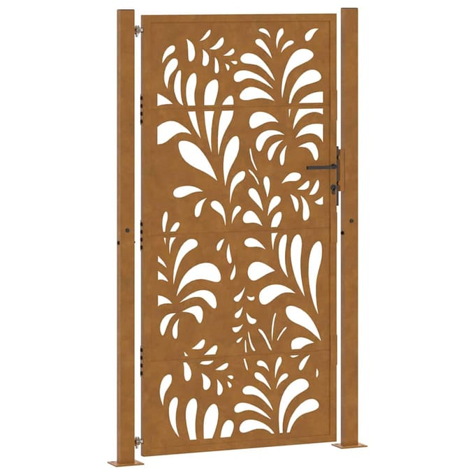 vidaXL - Poort - met - golfontwerp - 100x200 - cm - weervast - staal