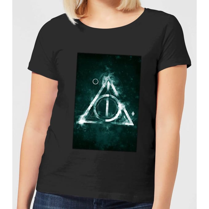Harry Potter Hallows Painted dames t-shirt - Zwart - M