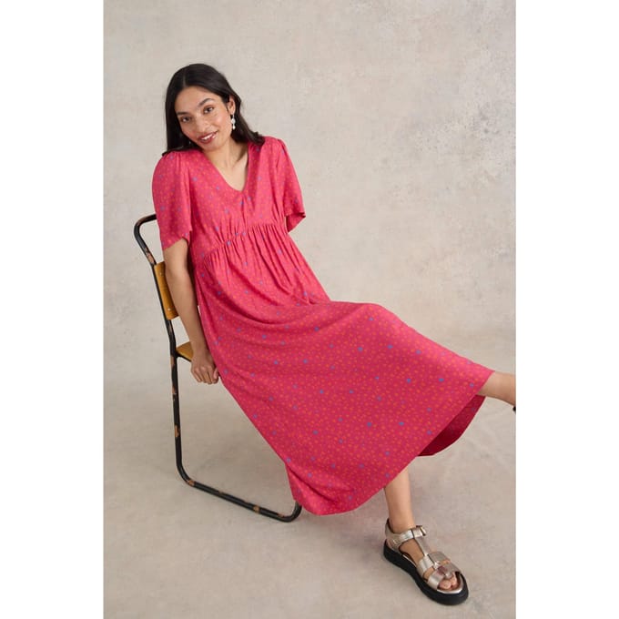 White Stuff Lucy Midi Dress Pink Multi Taglia: 10 REGULAR | Maxi abiti Outlet | Donna | Rosa