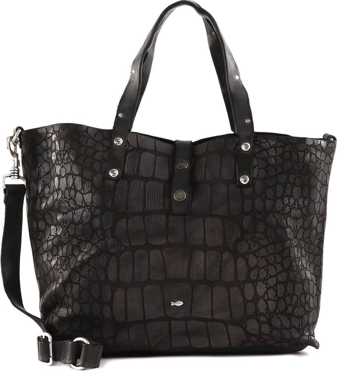 CAMPOMAGGI Leren Shopper Schoudertas Centaurus Shopping Bag Grigio Antraciet