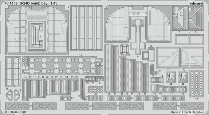 Eduard Modelbouwdecoratie - 481159 B-24D bommenruim - Photo-etch
