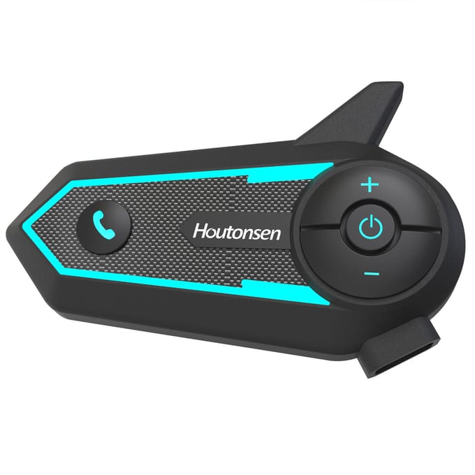 Motorhelm BT-headset, draadloze waterdichte ruisonderdrukking BT-helm-intercom met zwart