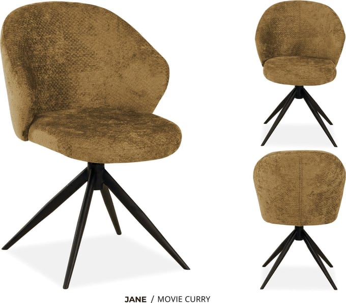 MX Sofa Eetkamer stoel Jane - kleur: Curry - set van 2 stoelen