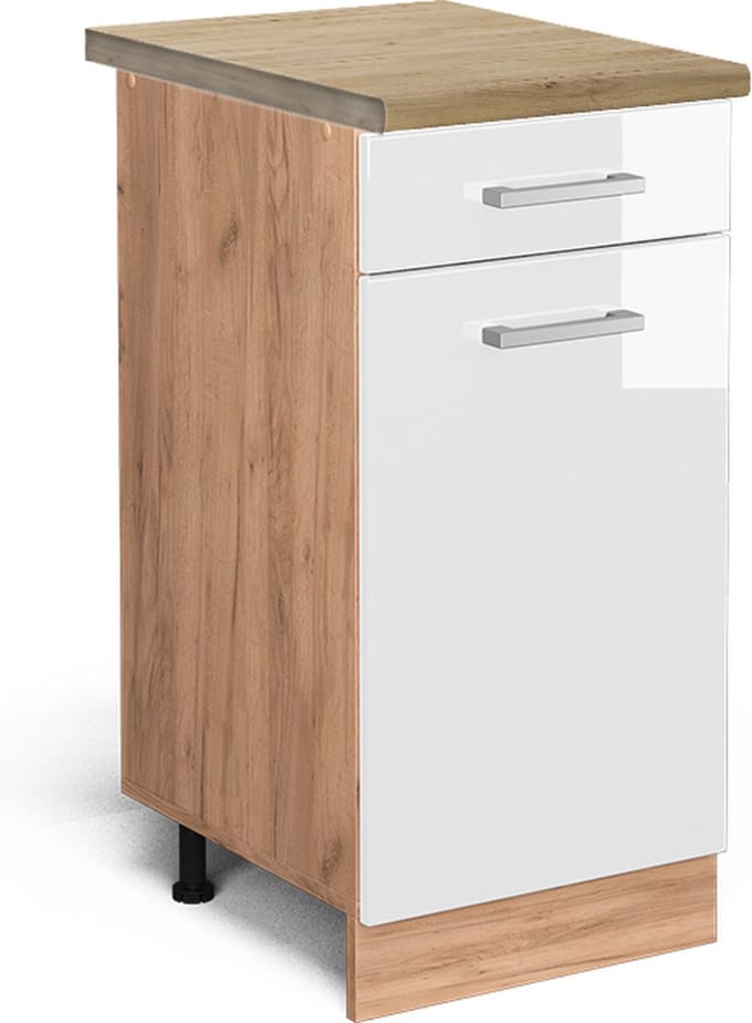 Vicco R-Line Keukenonderkast – 40 cm, WB Eik Wit Hoogglans