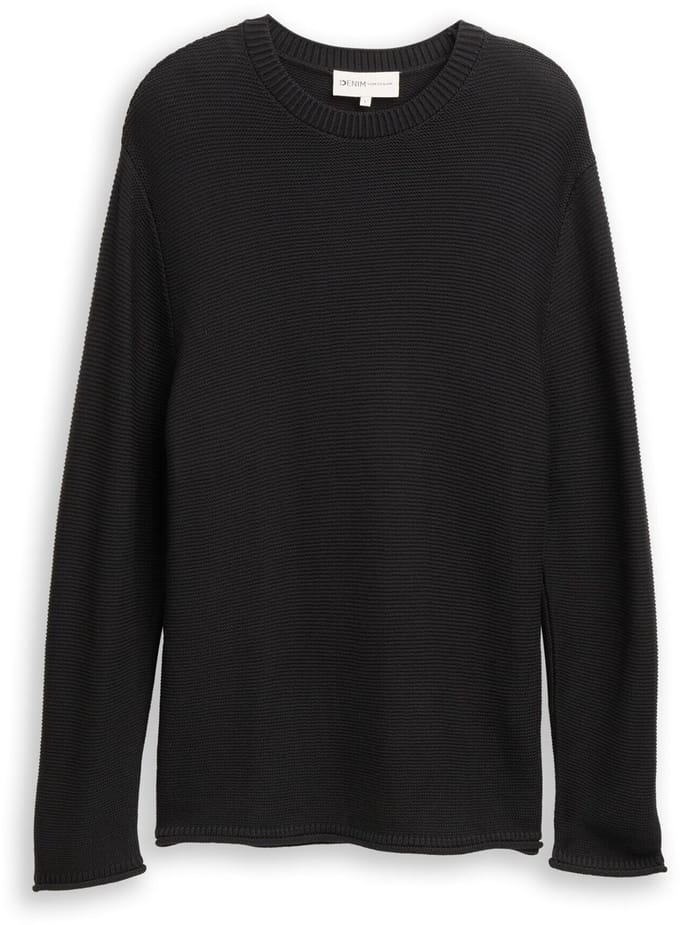 Tom Tailor Denim - Gebreide trui met relaxte pasvorm - Maat M - Night Watch Black