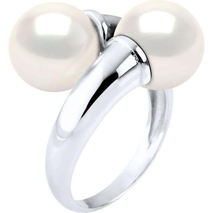 Ring Jij & Ik Bulk - 2 Echte Cultiveerde Zoetwaterparels Rond 9-10 mm