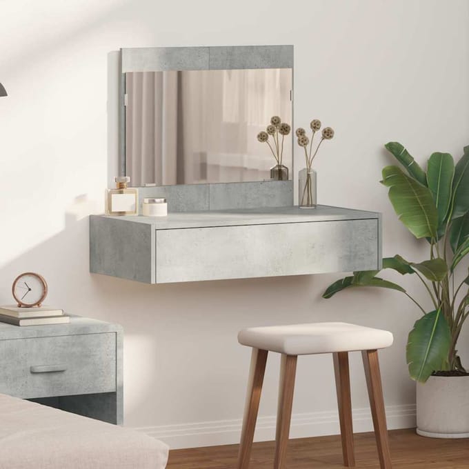 vidaXL - Kaptafel - Grijs - 83 - x - 40 - x - 70 - cm - Bewerkt - hout