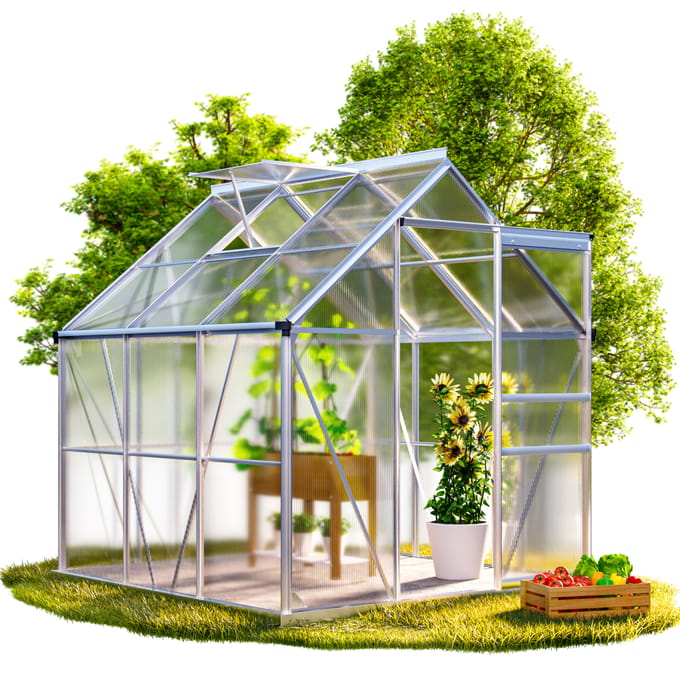 Gardebruk Tuinkas – Aluminium 3.6m² incl dakraam 190x190cm – Zonder Fundament