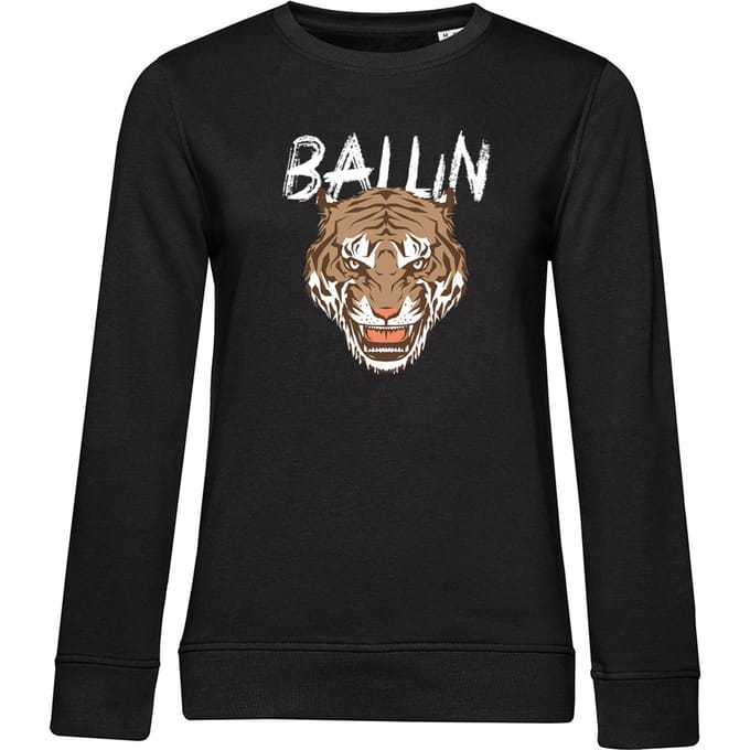 Dames Sweaters met Ballin Est. 2013 Tiger Sweater Print - Zwart - Maat XL