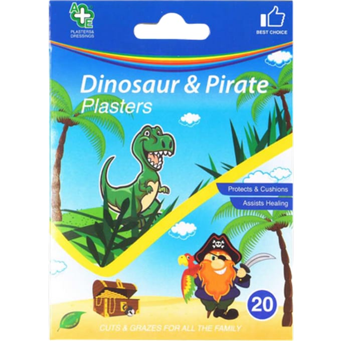 Dinosaurus- & Piratenpleisters 20 stuks